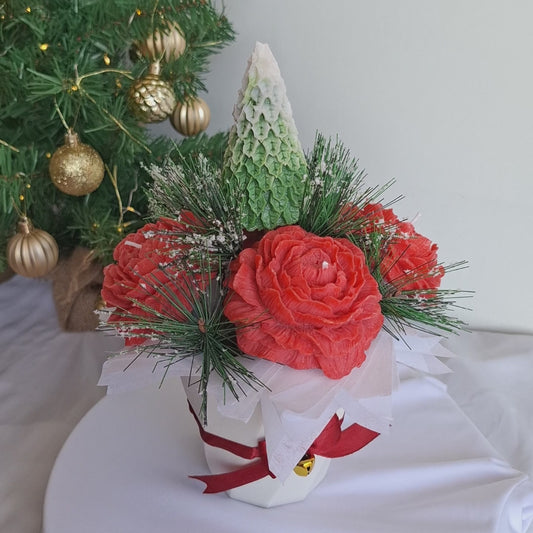 Bouquet Navideño de Peonías + GALLETA/RENO DE REGALO